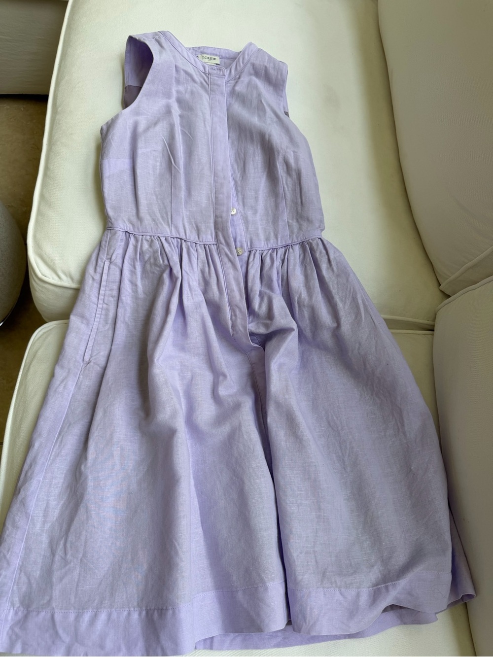 J. Crew Factory Lavender Sleeveless Gathered Waist Midi Dress